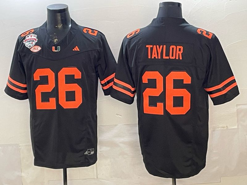 Men 2026 Miami Hurricanes #26 Taylor Black 3th generations Limited NCAA Jersey 0017